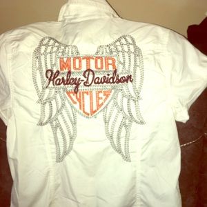 Harley-Davidson button up short sleeve! Size Large